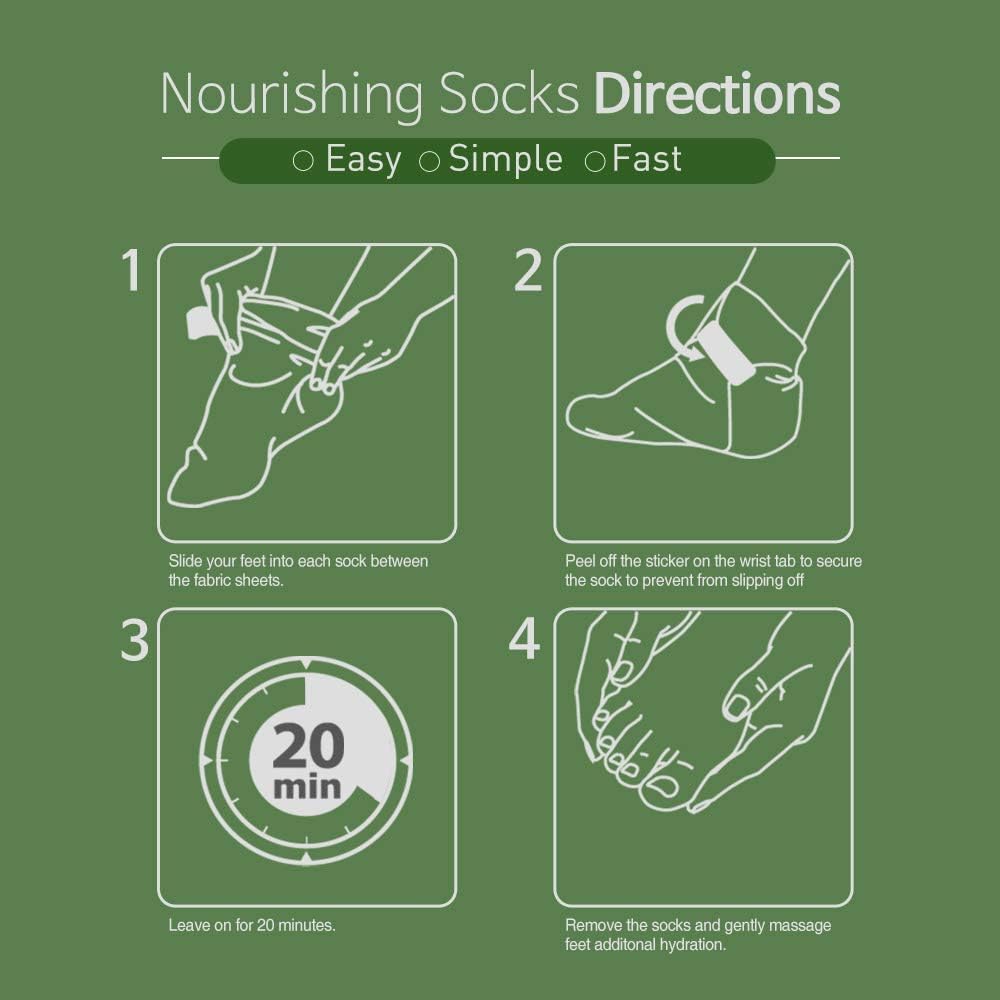 Epielle Nourishing Foot Masks 6 Pairs, Deep Moisturizing Socks for Dry Feet & Cracked Heels, Repair and Nourish with Hemp & Rosemary Extract, Foot Spa & Self Care Gifts for Women, Korean Skin Care
