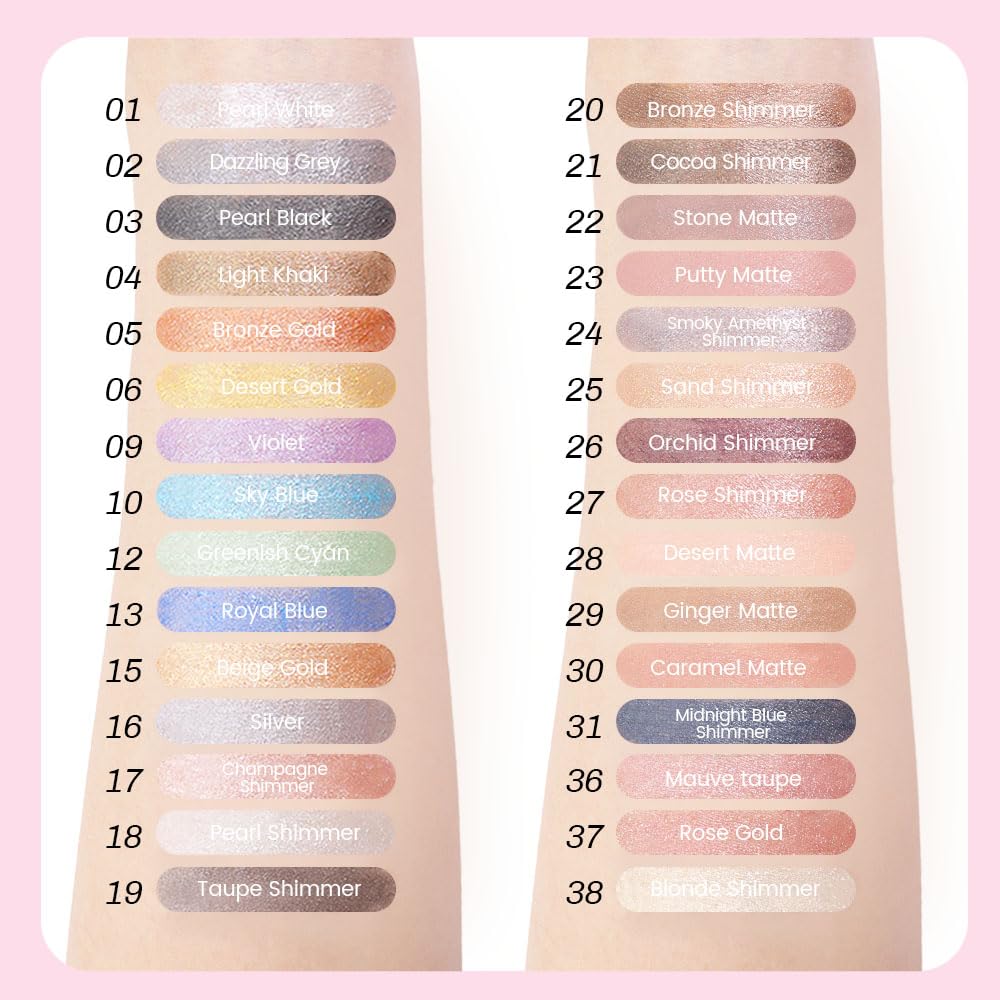 evpct 1Pcs Pearl White Shimmer Cream Eye Shadow Brightener Sticks for Eyes, Double Ended Cream Eyeshadow Stick Pencil Pen with Applicator, Eye Shadow Palette Highlighter Makeup Waterproof Pigmented 01