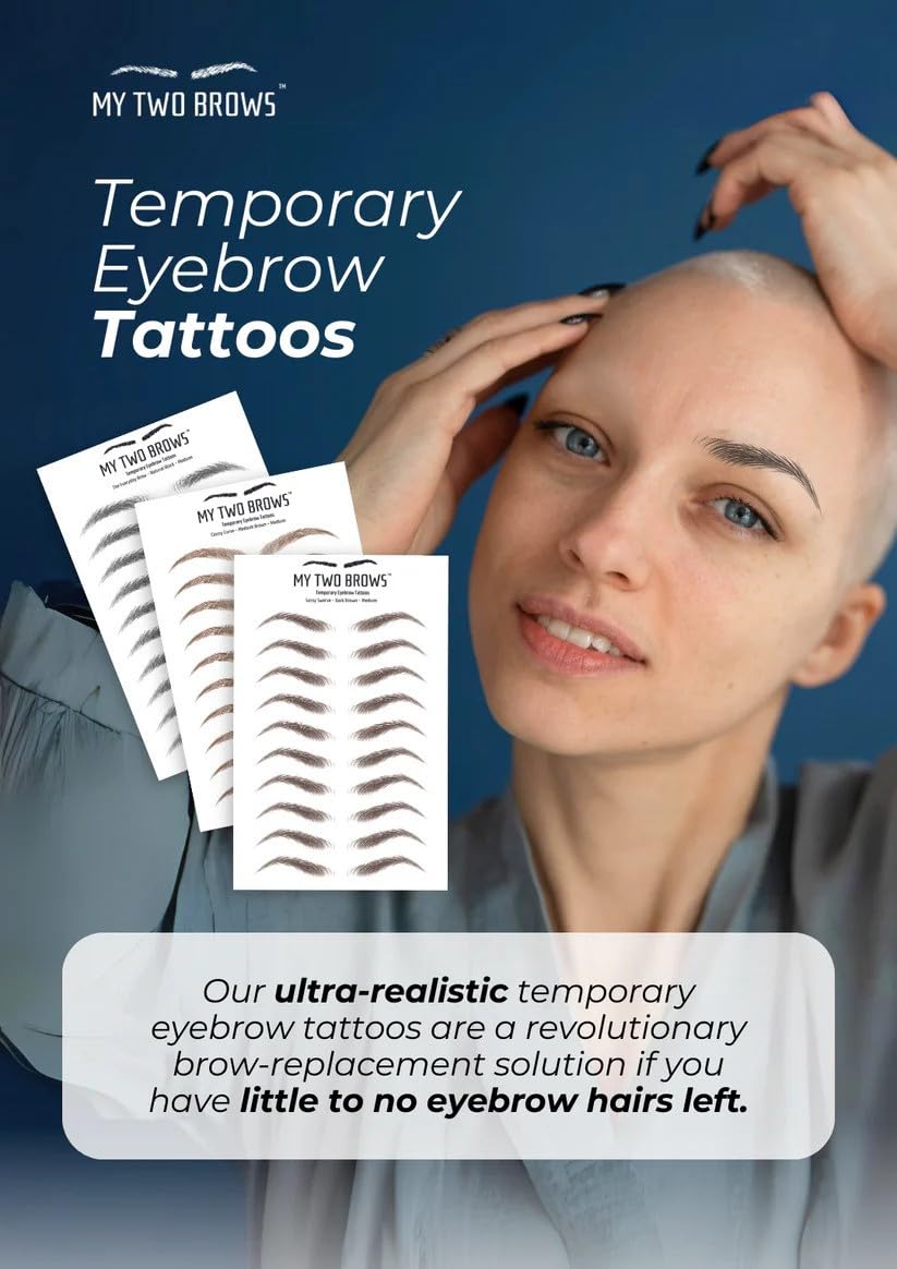 (10 pairs) Light Brown Temporary Eyebrow Tattoo - Extra Large Size - Waterproof & Smudgeproof - Assertive Arch Style Eyebrow Stickers - Sheet Lasts up to 30 Days - Won't Work on Existing Brows