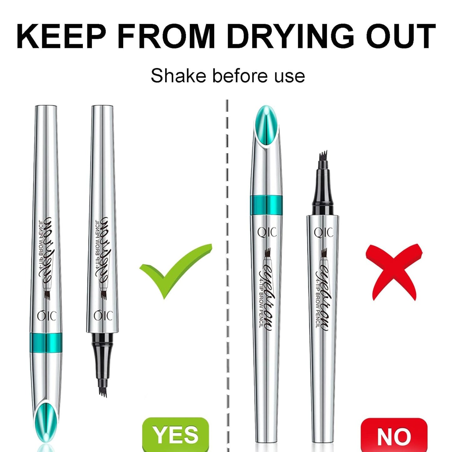 Microblading Eyebrow Pencil, Eyebrow Pen with an Upgrade Micro-Fork Tip Applicator, Waterproof Long-Lasting Microblading Brow Pen, Brow Pencil for Natural Looking Brows Makeup, Gray, 1Pcs
