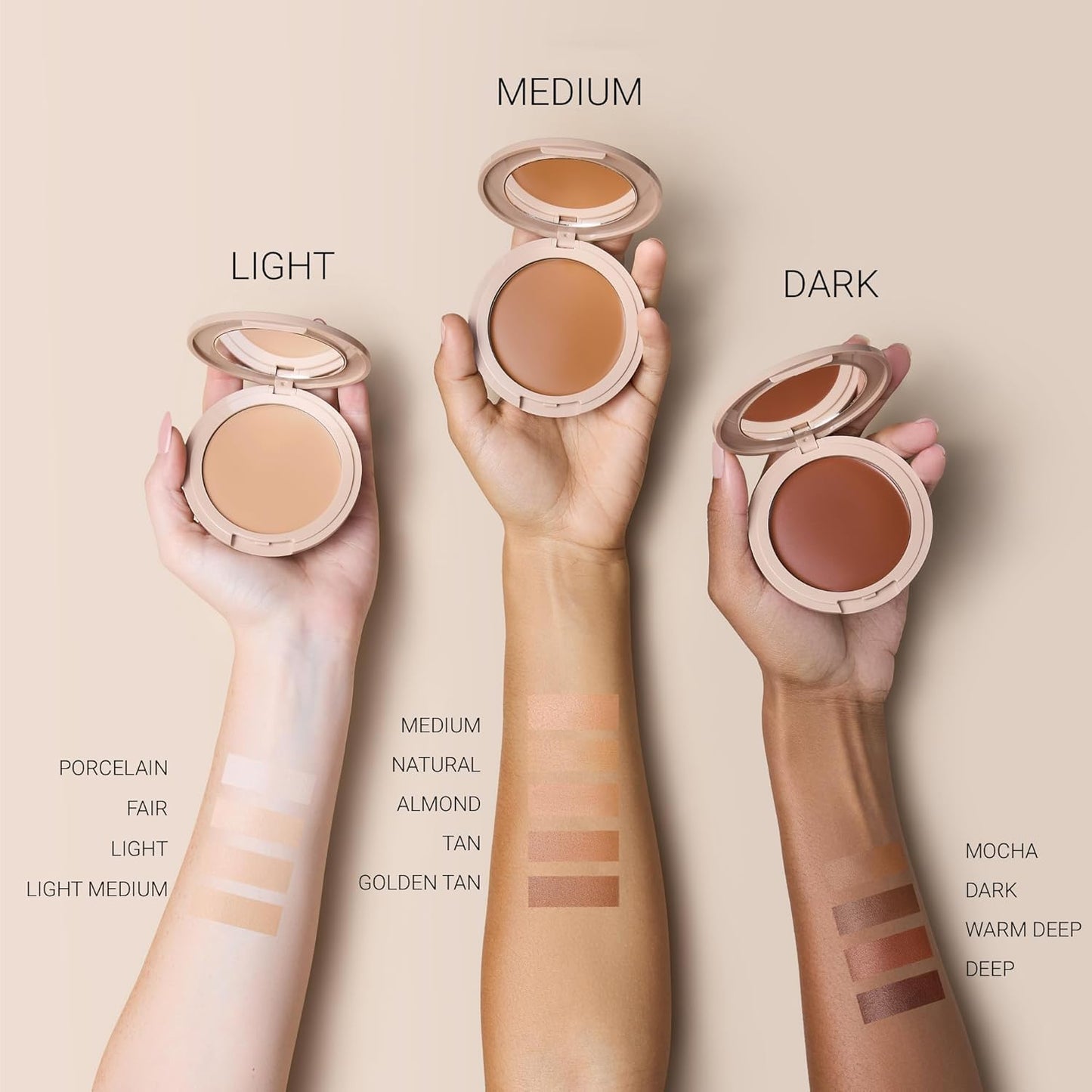 Long-Lasting Lightweight Foundation & Brush Duo | Cruelty-Free, Fragrance-Free, Buildable, Transfer-Proof Makeup (Golden Tan)