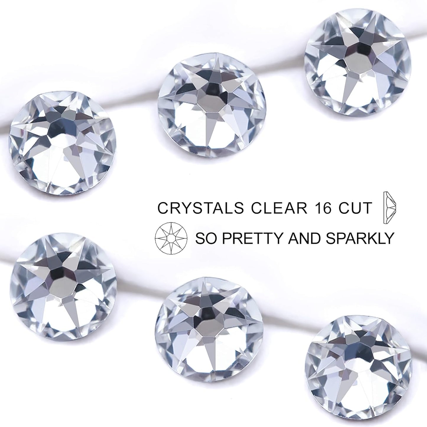 Novani 144pcs Clear Rhinestones Flat Back Round Rhinestone Style 2088 Sparkly Crystal Gemstones for Nail Art and Crafting,SS30(6.4-6.6mm