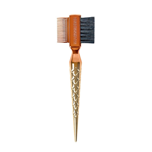 STYLE FACTOR EDGE BOOSTER® Hammer Brush Rat Tail– Double-Sided Edge Control Brush & Comb with Boar Bristles – For Edges, Slick Backs, Baby Hair Styling, and Taming Flyaways- Travel Size