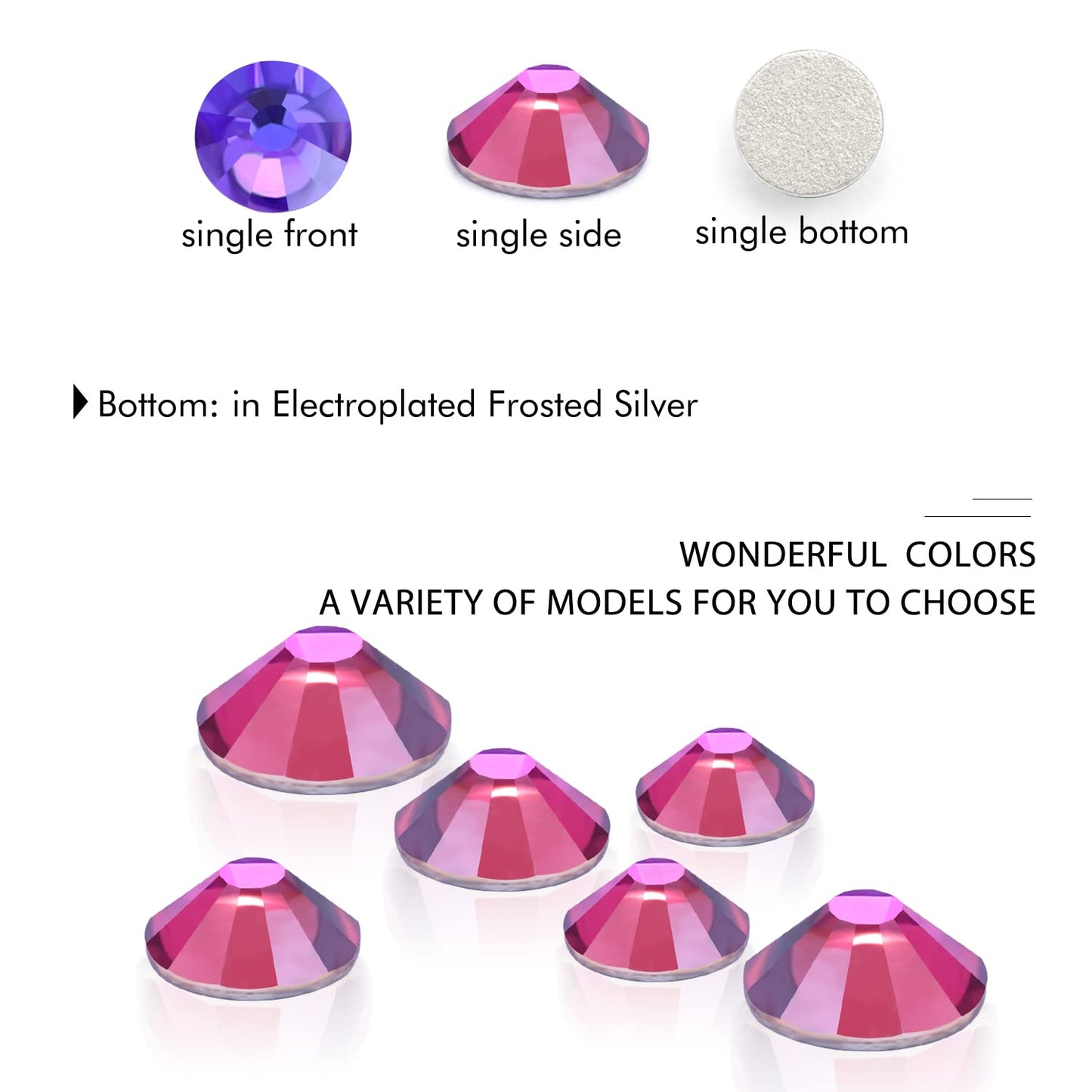 288Pcs Purple Velvet Crystal Rhinestones,Glass Flatback Rhinestones Gemstones for Nail Face Makeup Art Crafts Clothes Decoration - (SS20,4.8mm,Purple Velvet)