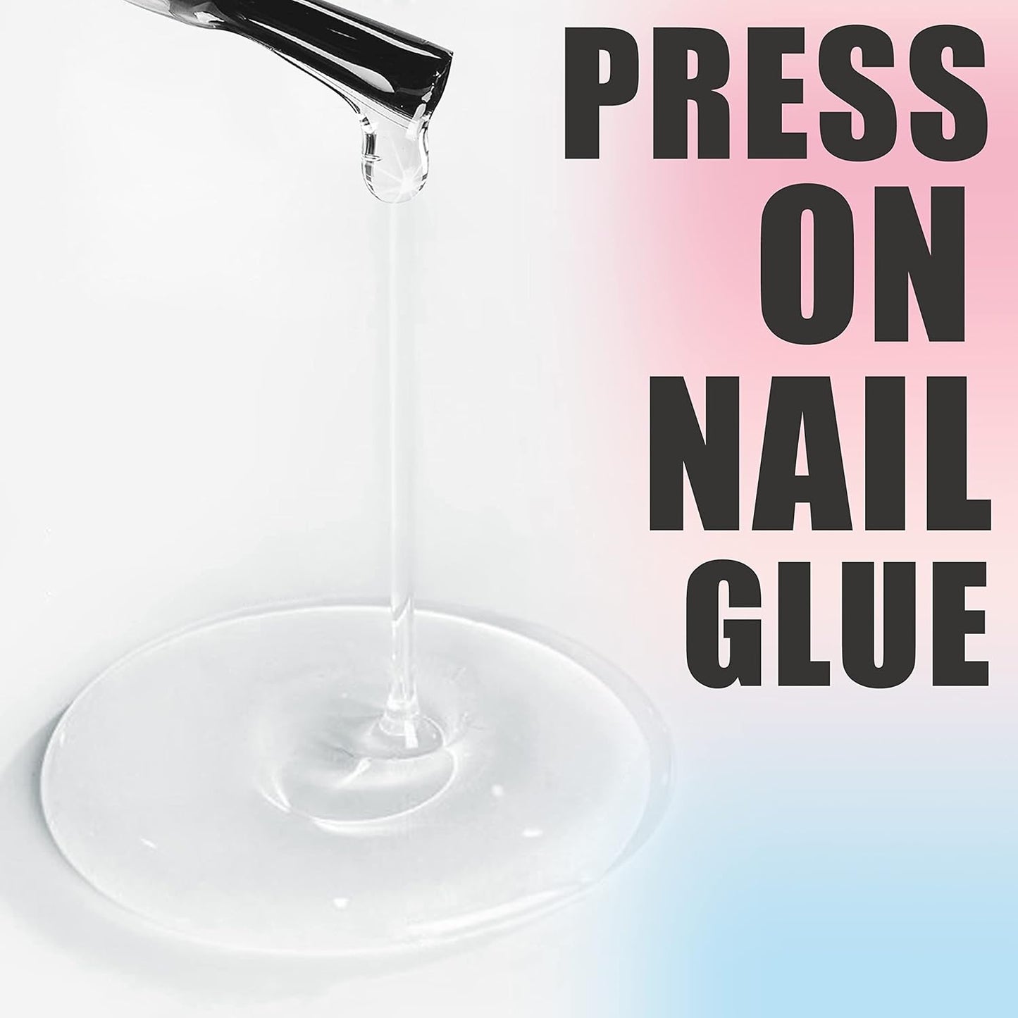 AIJIMEI 5 in 1 Nail Glue Gel False Nail Glues for Acrylic Nails Nail Tips Clear Press On Nail Gel Base Coat Top Coat Nail Extension Gel Adhesive Rhinestone Glue Nail Strengthener Required