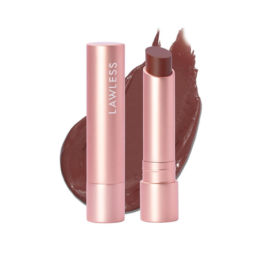 LAWLESS Forget the Filler Lip Plumping Line Smoothing Tinted Balm, Amaretto, Brown, 0.09 Ounce