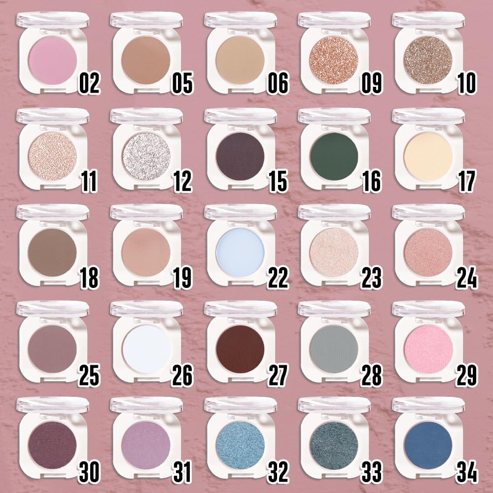 Champagne Shimmer Single Eyeshadow Makeup, Neutral Powde Eye Shadow for Women, Rose Gold Beige Glitter Singles Eyeshadow Palette Pigmented Waterproof, sombras para ojos,Girls Eyeshadows Gift