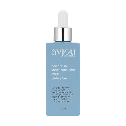 Avjou Researche™ Scalp Serum – Thicker, Fuller-Looking Hair + Targets Visible Signs of Premature Greying – 3 Patented Ingredients – Backed by Cosmetic Science – Oil-Free, All Hair Types, 1.7 oz
