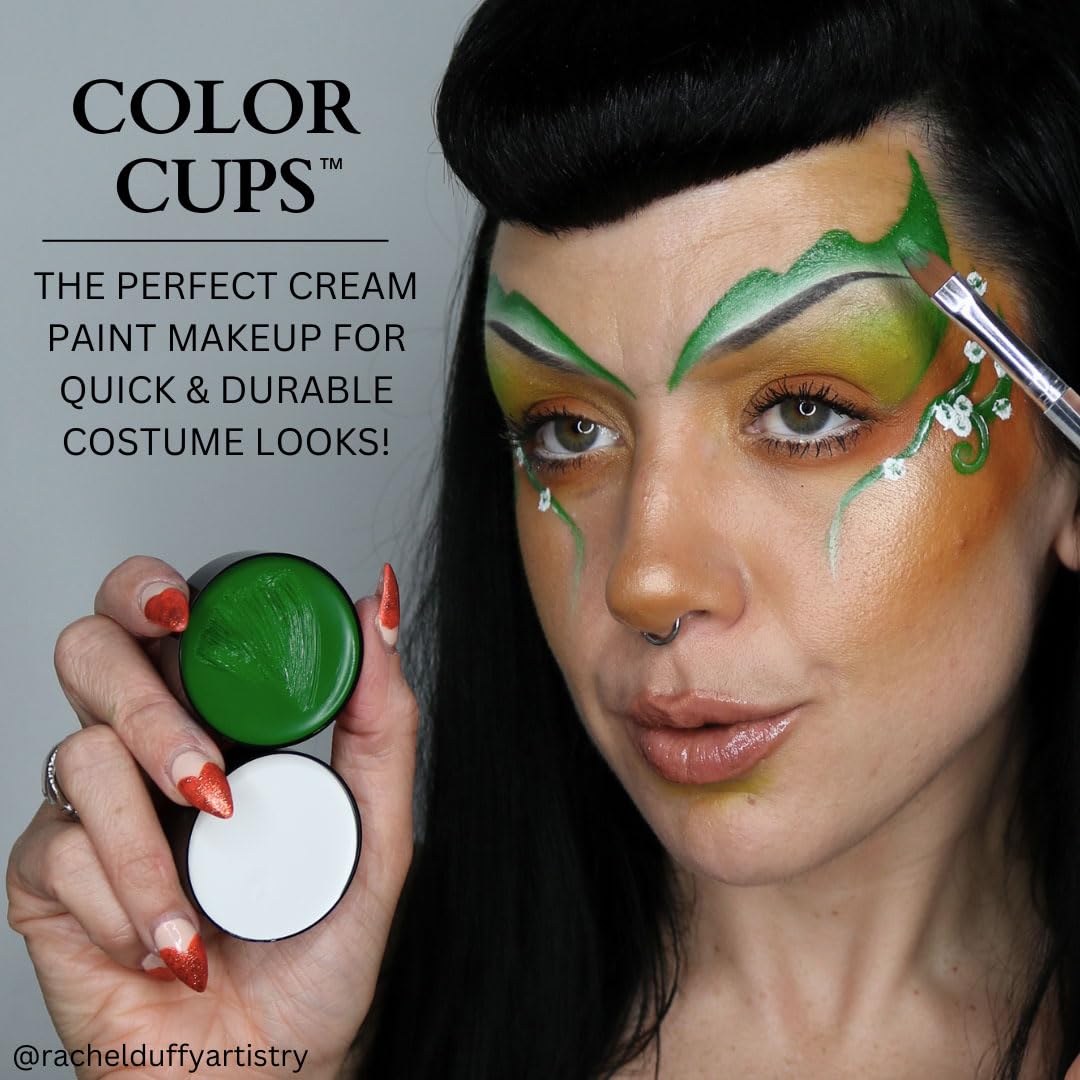 Mehron Makeup Color Cups | Stage, Foundation, Face Paint, Body Paint, Halloween | Face Paint Makeup | Greasepaint .5 oz (14 g) (Orange)