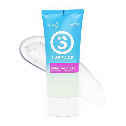 Surface Aloe Vera Gel, Sunburn Relief and After Sun Care, Cooling Hydrating Gel for Face and Body, Non-Greasy Fast-Absorbing Moisturizer for Post Sun Exposure, After Run or Outdoor Recovery
