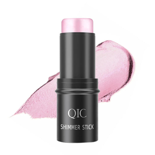 Purple Highlighter Stick, Highlighter Makeup for Face & Body, Body Shimmer Stick, Multi-Use Cream 3D Contour Stick for All Skin Types, Glow, Waterproof, Long Lasting, Ideal for Daily, Party