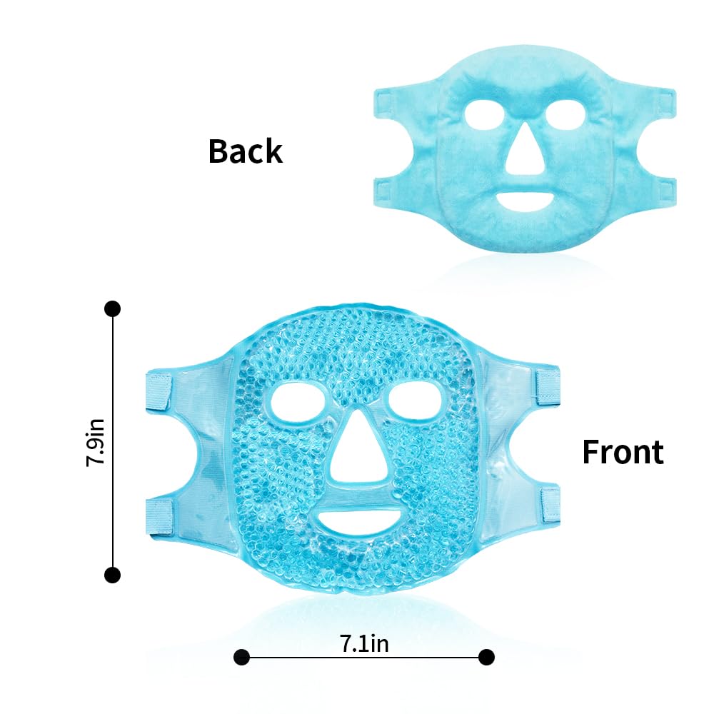 Cold Face Eye Masks Ice Face Mask Hot Cold Compress For Dark Circles, Puffiness, Migraines, Headache, Stress, Redness, Cooling Face Masks For Women Man, Skin Care