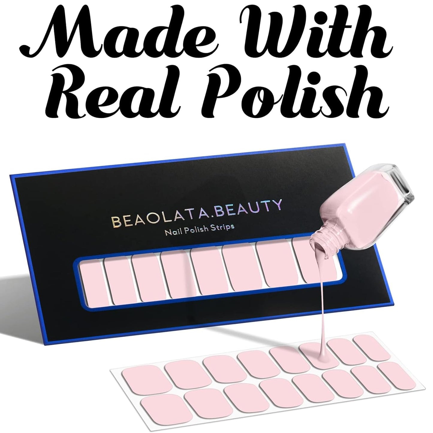 Nail Polish Strips, 32PCS Salon Quality Wraps, Long Lasting Gel Nail Stickers for Women Easy Apply& Remove (Basketry Yellow Brown)
