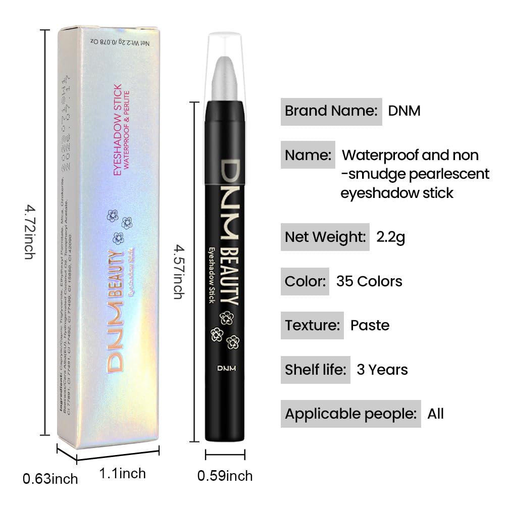 evpct Dazzling Grey Shimmer Cream Eye Shadow Brightener Sticks Set for Eyes, Grey Shimmery Matte Pencil Eye shadow Applicator Stick Pen Palette Makeup Waterproof sombras en crema para ojos 02#