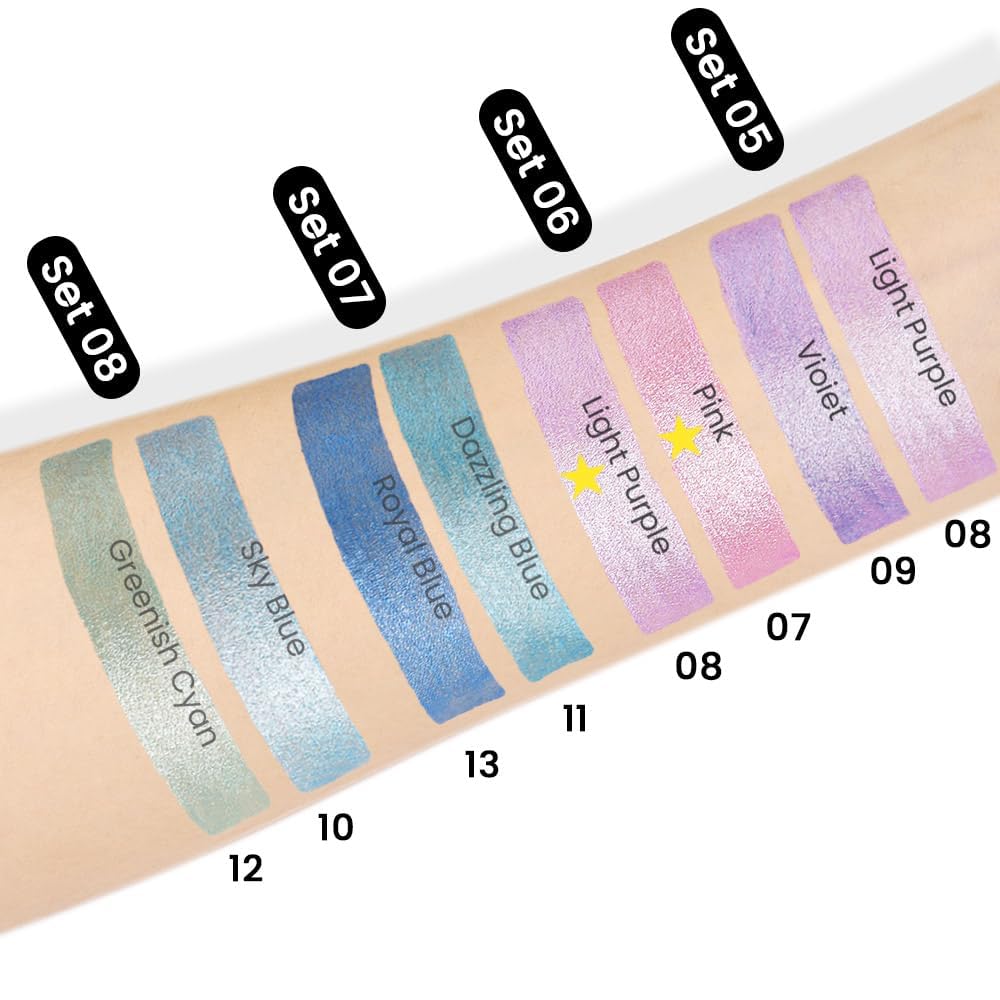 evpct 2Pcs Cream Eyeshadow Sticks Set for Eyes Vioiet Pink & Light Purple Shimmer Eye Crayon Shadow Brightener Stick Pencil Pen Bulk sombras en crema para ojos 07+08