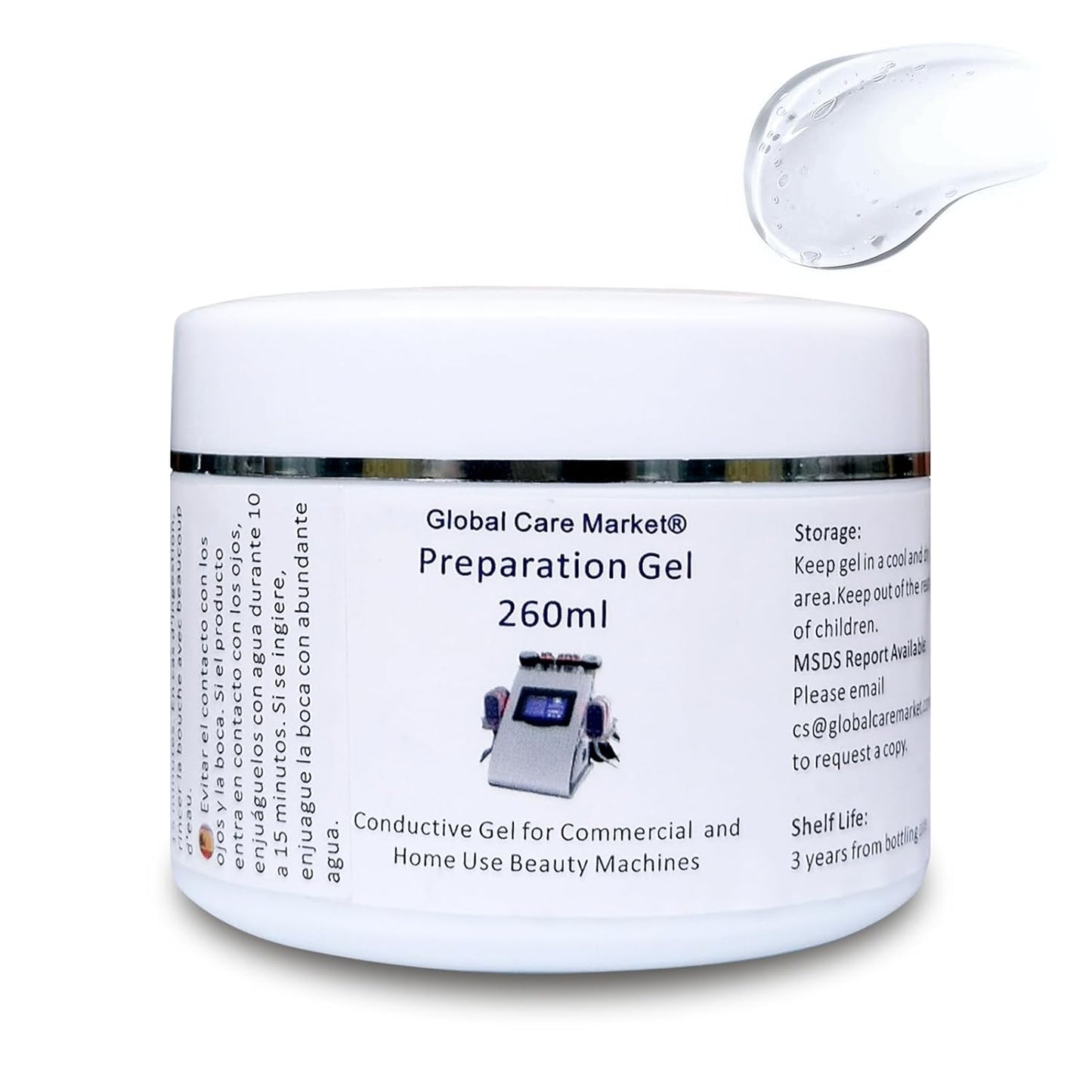 RF Conductive Gel with Hyaluronic Acid for Microcurrent Face Device, Radio Frequency Gel for Body Skin Tightening Machine, Hydrating Skin Cooling Cream for IPL Hair Removal, 260ml Jar