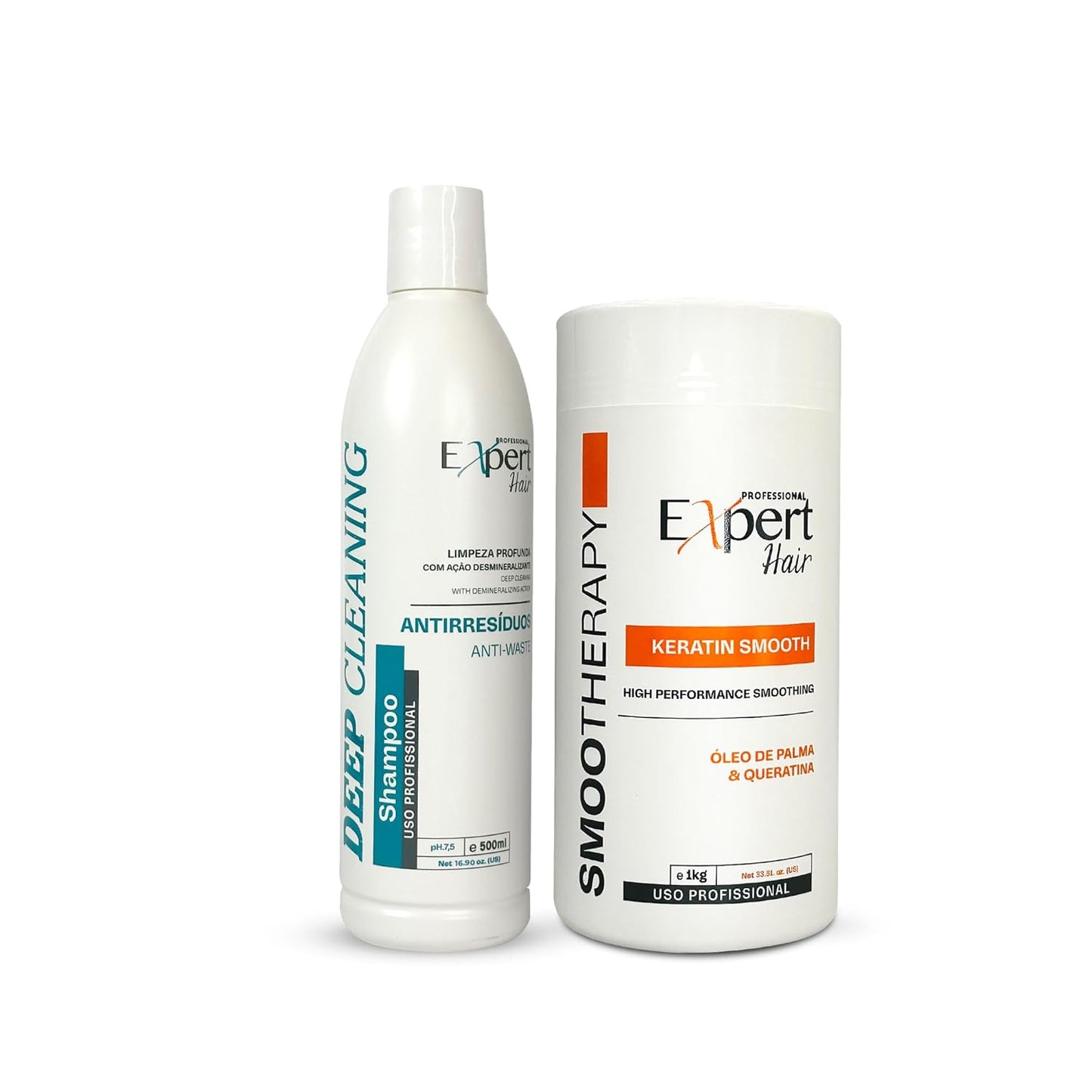 Expert Hair B-tox Kit - Anti-Residue Shampoo + B-tox Capilar Para El Cabello - Thermo-Active, Anti-Frizz & Natural Look - Cirugia Capilar para el Cabello
