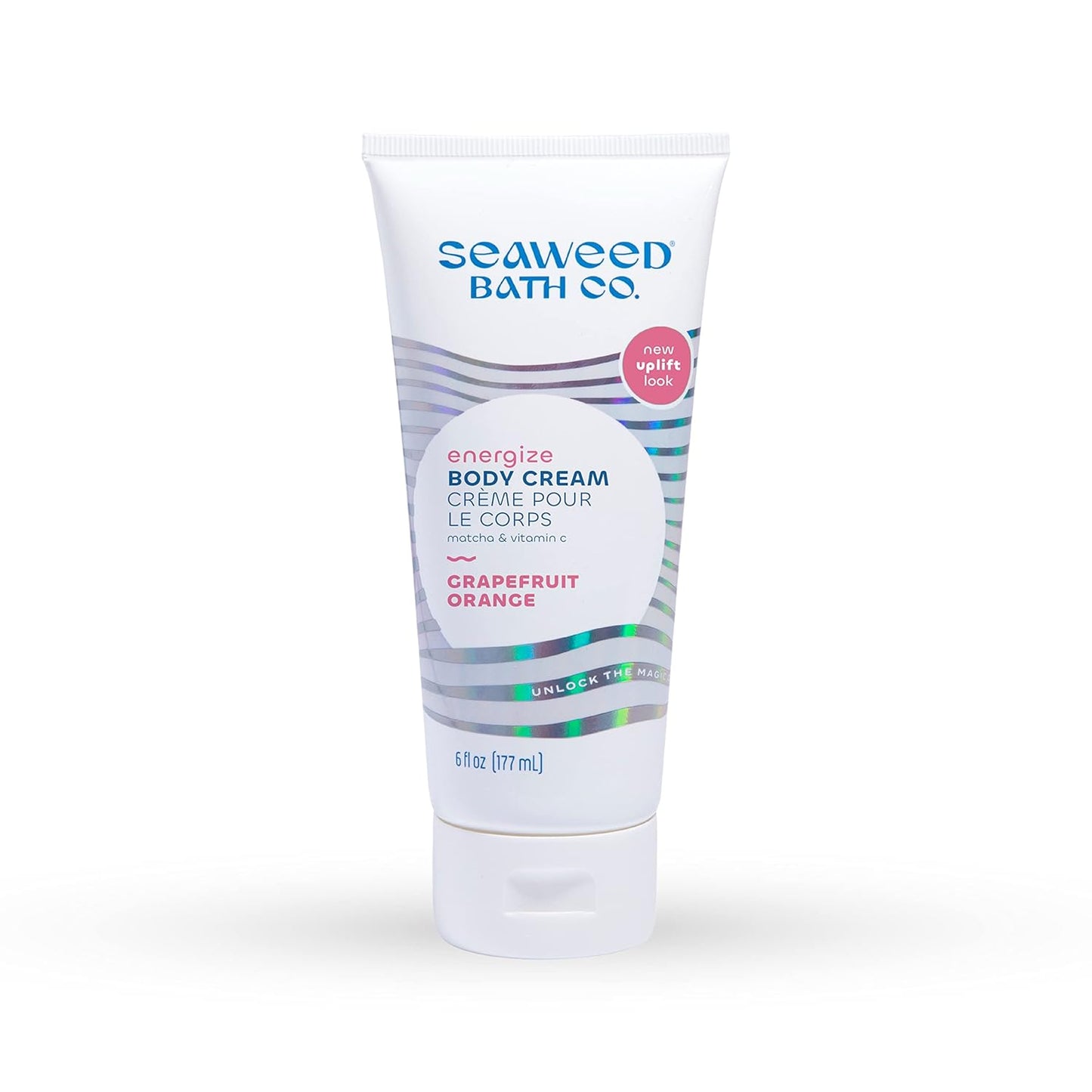 Seaweed Bath Co. Energize Body Cream - Grapefruit Orange | Hand and Body Lotion with Vitamin C, Hyaluronic Acid and Shea Butter | Invigorating Moisturizer For Dry Skin | 6 oz