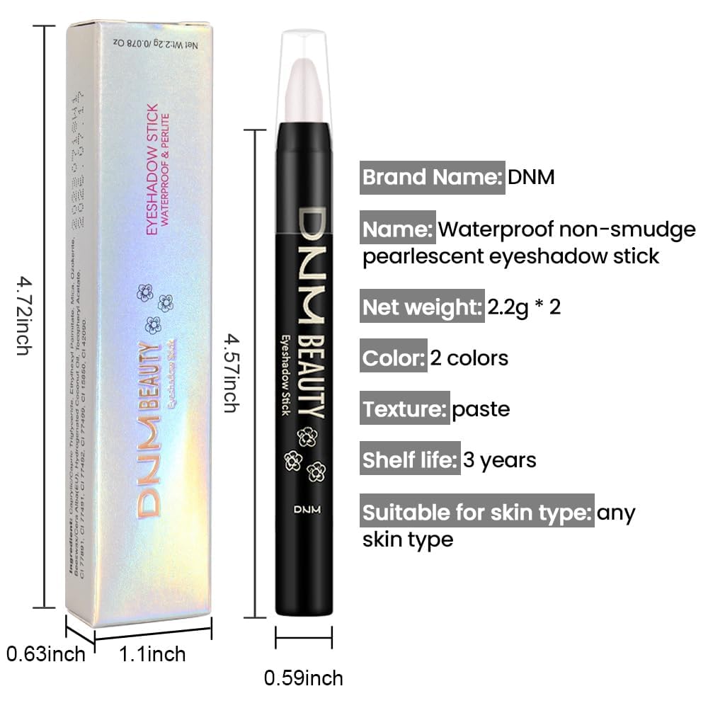 evpct 2Pcs Cream Eyeshadow Sticks Set for Eyes Waterproof, Pearl Shimmer Matte Eye shadow Stick Pencil Pen Bulk sombras en crema para ojos 18+18