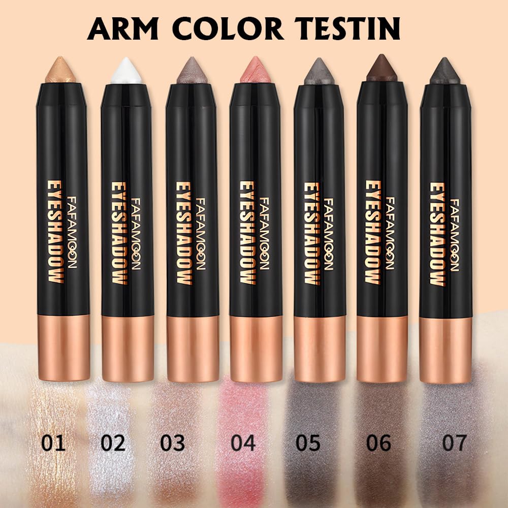 Monochrome Cream Glitter-Shimmer Eye Shadow Stick Palette makeup | 2-in-1 Eyeshadow & Eyeliner Pencil for Women | Waterproof, Vegan & Cruelty-Free | Sombras Para Ojos | 05 Shimmer Black