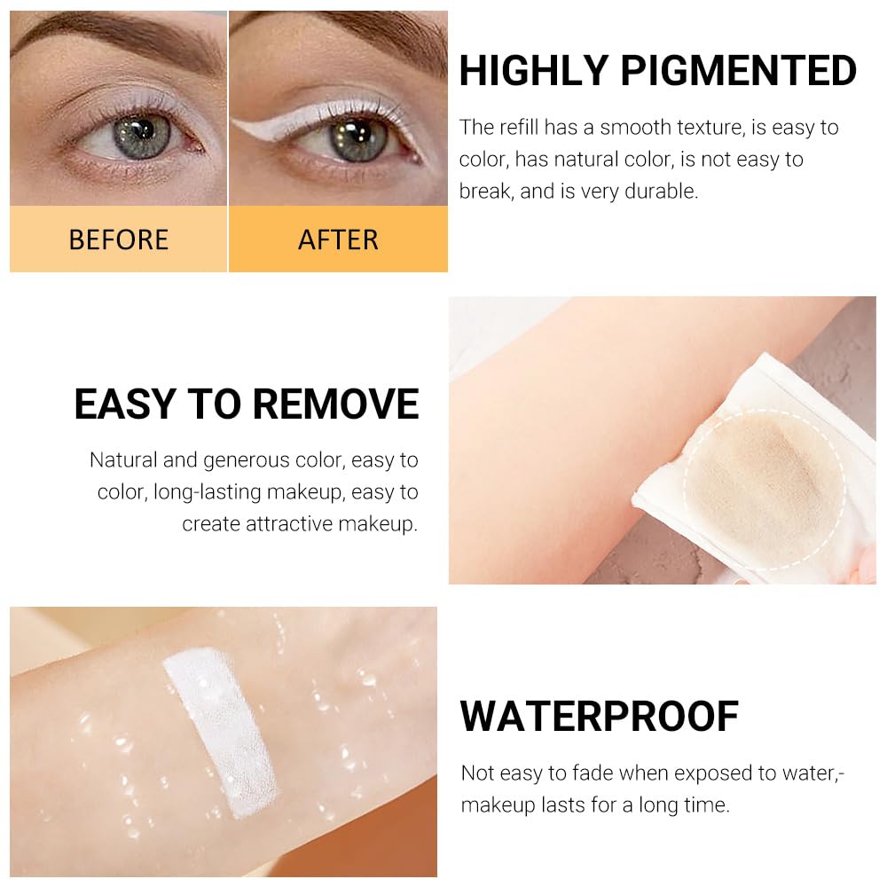 12Pcs Wooden Hard-Core White Eyebrow Pencils, Eyebrow and Eyeliner Pencils, Long Lasting Waterproof and Sweat-Proof, Easy to Color,Beginner Makeup Eyebrow Penci,Create a Natural Brow Makeup