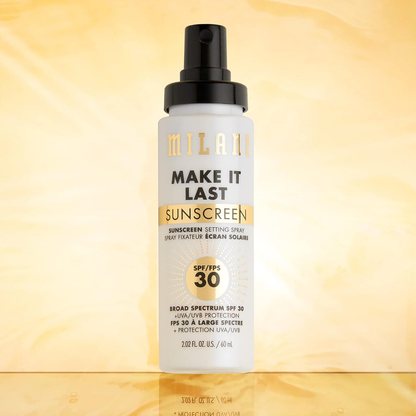 Milani Sunscreen Setting Spray + Primer, Make It Last Sunscreen for Face- SPF 30 UVA & UVB Protection Antioxidant Rich Formula for Broad Spectrum Protection, Prime + Set + Protect, 2.02Fl. Oz - 2 Pack