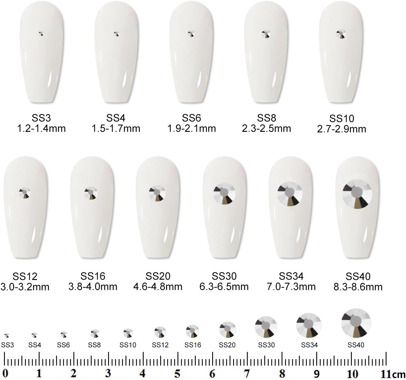 400 PCS SS30 Flatback Rhinestones,12-Facet Diamond-Cut Glass Gems for Nail Art,Clothing,DIY Crafts,Glue-On Decoration Stones with Silver Backing,Silver Hematite