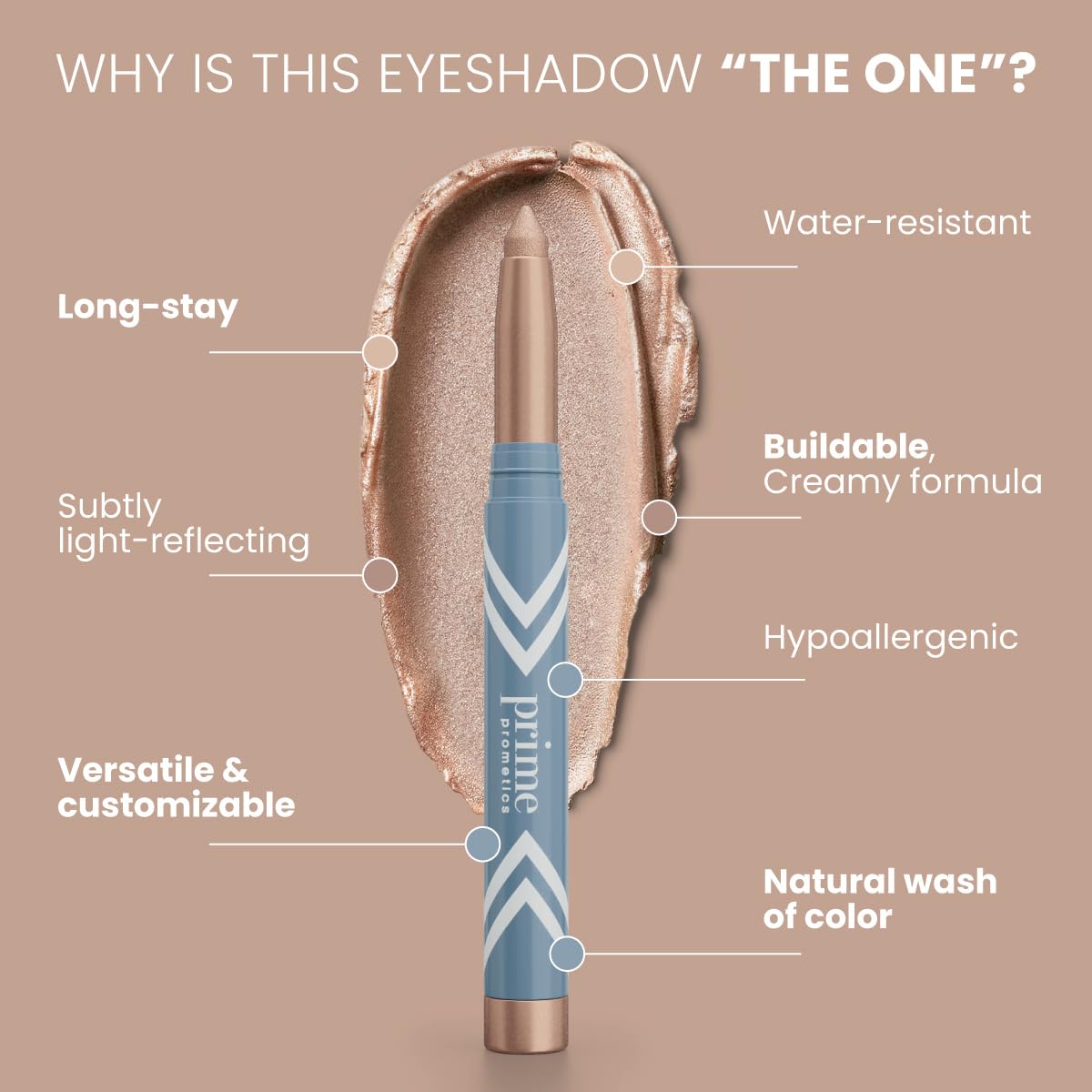 PrimeEyes Eye Brightener for Mature Women – Creamy Eye Shadow Sticks – Easy Application, Quick Eye Lift Effect – Hypoallergenic, Long Wear, Water-Resistant (Violeta)