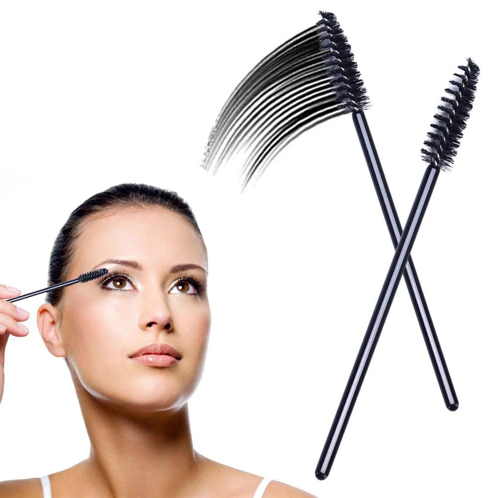 BTYMS 100 Pcs Disposable Eyelash Spoolies Brush Mascara Applicator Lash Wand Lashes Brush Eyebrow Spooly for Extension