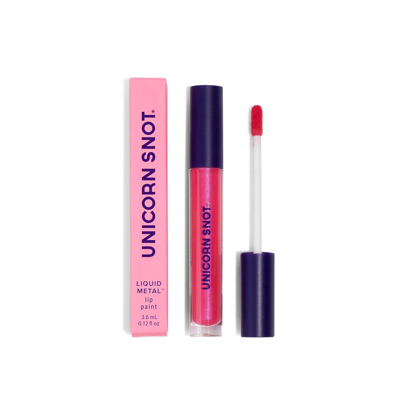 UNICORN SNOT Liquid Metal Lip Paint | Intense Pigment, Non-drying, Metallic Lip Color for Halloween Costume & Anime Cosplay | Gluten Free, Vegan & Cruelty-free Lip Makeup - GLOW (Alpha Pink)