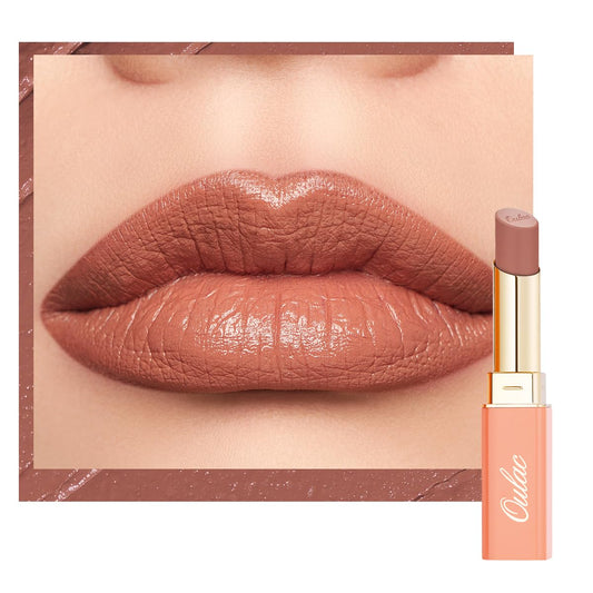 Oulac Color Rich Satin Lipstick - Pink Brown Full Coverage Lip Color, Creamy Silky-Smooth, Moisturizing, Satin Matte Finish, Infused With Shea Butter, Vegan & Clean Beauty, 4g, SG11 Breathtaking