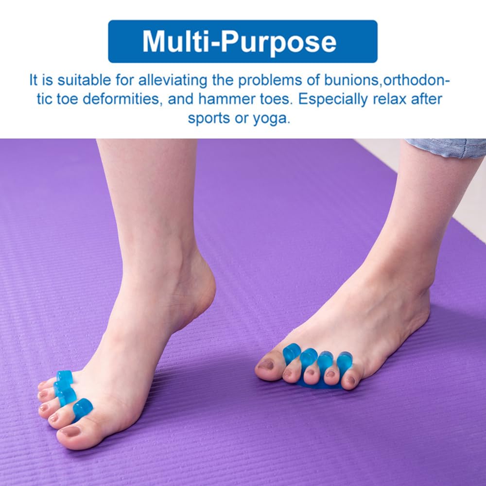 Toe Separators for Bunion Relief & Nail Polish Application - Orthopedic Gel Toenail Dividers, Pedicure Kit with Repeatable & Washable Toe Spacers, Soft Gel Tools