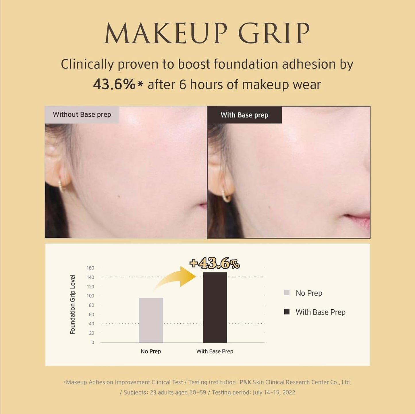 Base Prep (1.35 fl oz) – Grip Primer, Silicone-Free Makeup Base, Serum Texture for Radiant Skin Finish, Long-Lasting Makeup, with Rice Ferment, Ceramide, Niacinamide, Squalane