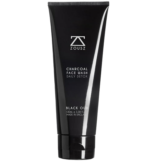 Black Oud Charcoal Face Wash for Men – Daily Detox Activated Charcoal Face Cleanser – Premium Mens Skincare – Refreshing Face Wash Gift for Men, 100ml