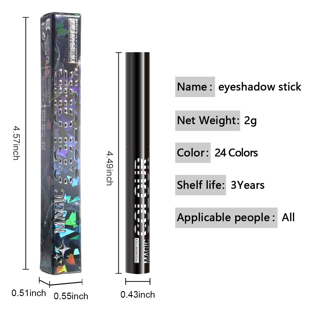 Beige Shimmer Cream Eye Shadow Stick Makeup for Women, Bright Nude Shimmer Matte Eye Shadow Brightener Stick for Eyes, Waterproof Eyeshadow Pencil Applicator Blendable for Eye Highlight 10