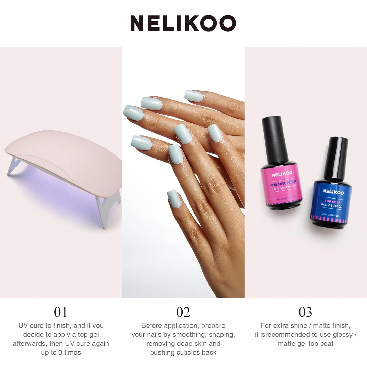 Semi Cured Gel Nail Strips, 20 PCS Gel Nail Stickers Work with UV Light, Gel Nail Wraps, Salon Quality & Easy to Use - Cream Coffee