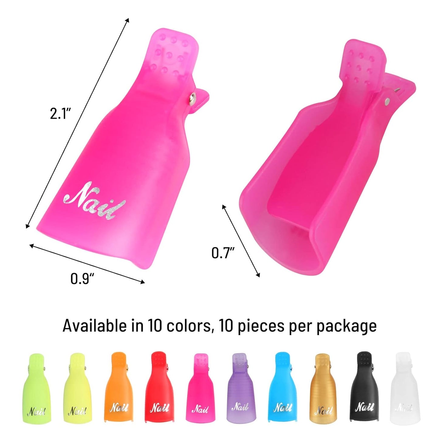 10Pcs Plastic Acrylic Nail Art Soak Off Cap Clip UV Gel Polish Remover Wrap Tool Gel Nail Polish Remover Clips for Fingernail Removal Soak Off Clips Wrap Cleaner Cap Clip Blue