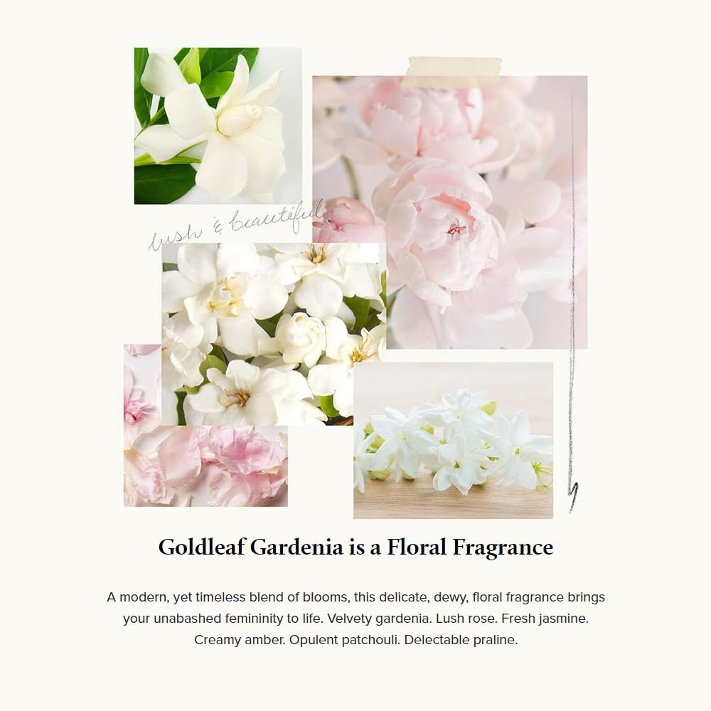 Thymes Goldleaf Gardenia Perfumed Body Crème - Moisturizing Body Cream - Shea Butter Body Lotion with Aloe Vera & Honey for Skin Care Routine - Body and Hand Lotion for Women & Men (9.25 fl oz)
