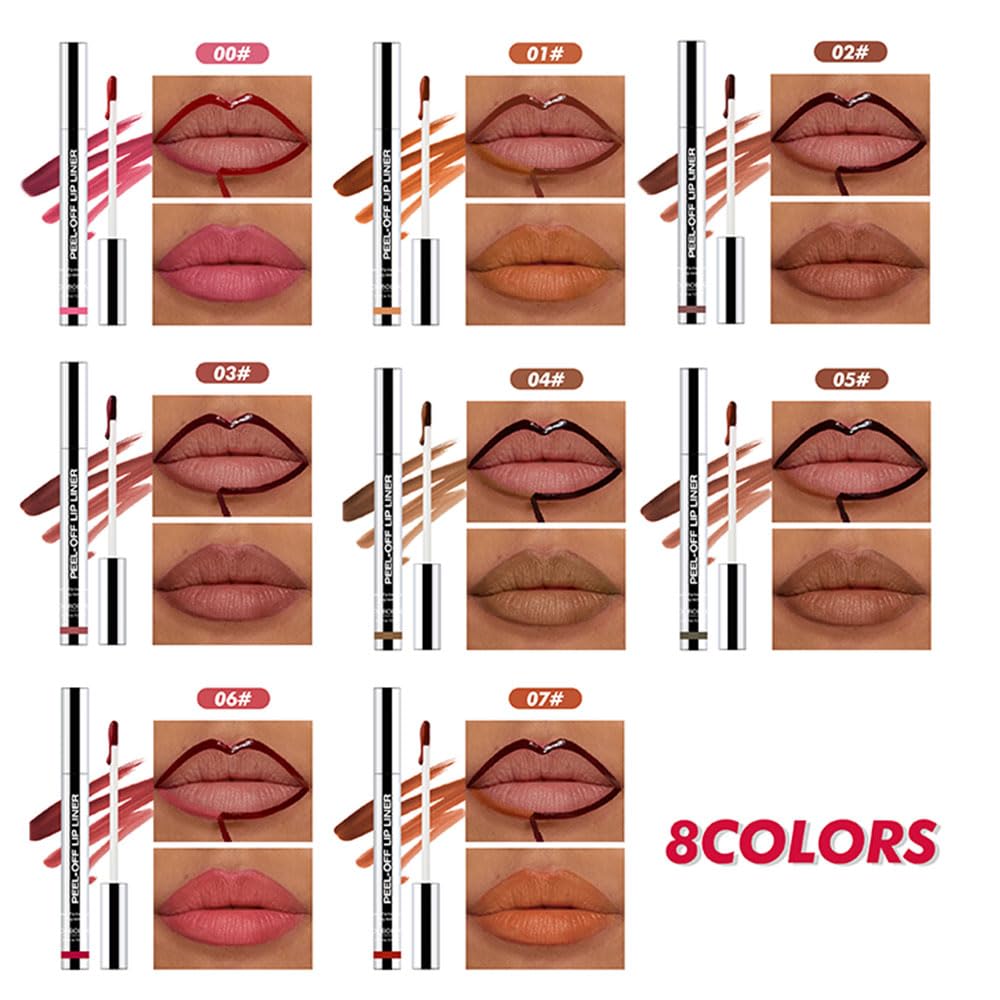 Matte Lip Gloss Stain-Peel Off Lip Liner Tattoo, Dark Brown Lip Tint，Long Lasting Peel Off Lip Stain, Waterproof Transfer-proof Lip Mask Lip Liner Peel Off Lip Gloss,Stayn Lip Makeup. #05