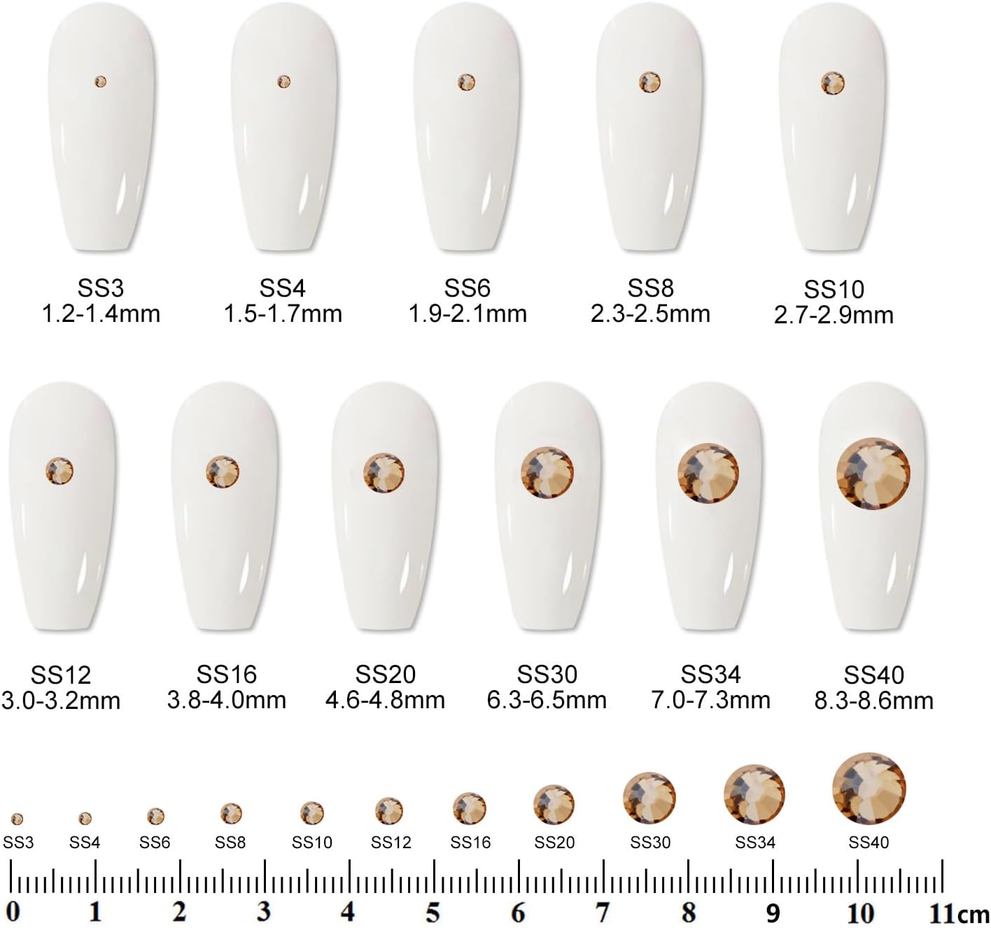 2000 PCS SS16 Flatback Rhinestones,12-Facet Diamond-Cut Glass Gems for Nail Art,Clothing,DIY Crafts,Glue-On Decoration Stones with Silver Backing,Golden Shadow