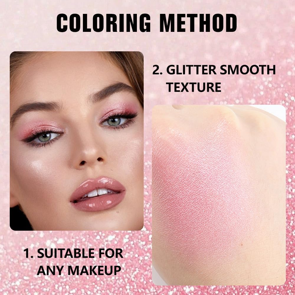 Kaely Pressed Single Eyeshadow Makeup, Pink Shimmer Highly Pigmented Monochrome Eye Shadow Palette, Waterproof Neutral Powder Mini Eyeshadow, sombras para ojos, Lightweight Blendable, 11