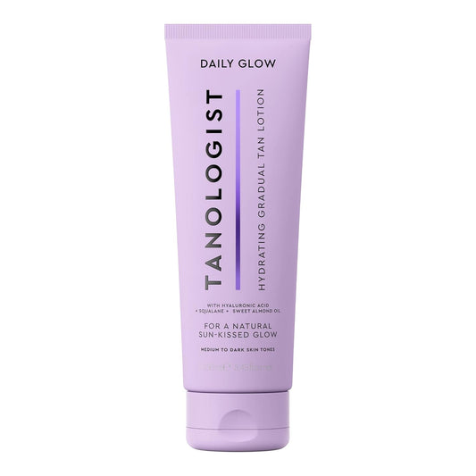 Tanologist Hydrating Daily Glow Body Lotion- Medium/Dark, Gradual Tanning Lotion, No Fake Tan Smell, Streak-Free & Natural Looking Self Tanner, Moisturizing, Vegan, 8.45 fl. oz/250 ml Tube