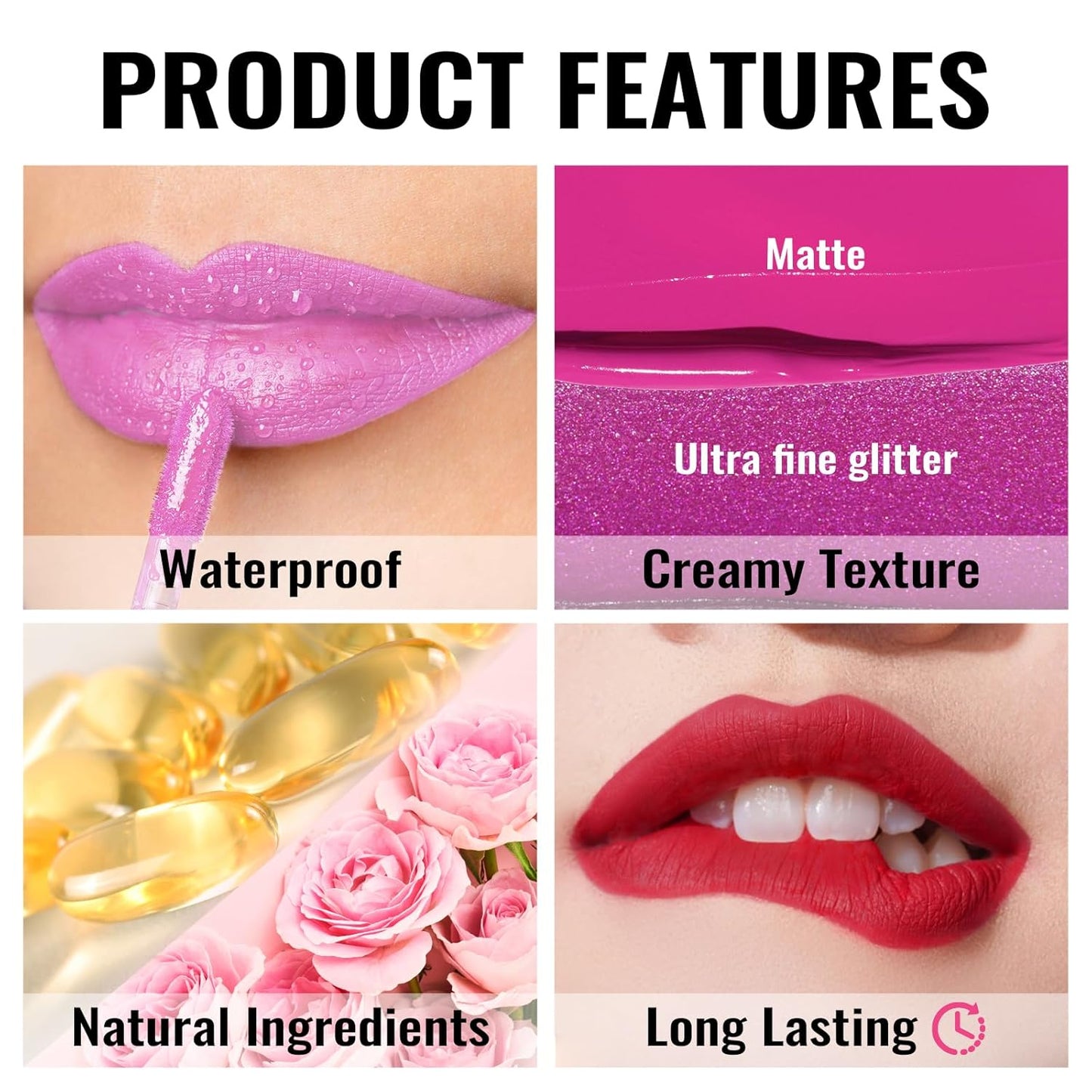 Oulac Matte Liquid Pink Lipstick for Women, Pink Nude Long Lasting Lipstick, Waterproof Lip Stain, No Transfer, Creamy High Pigmented Formula with Vitamin E, Vegan & Cruelty-Free M24