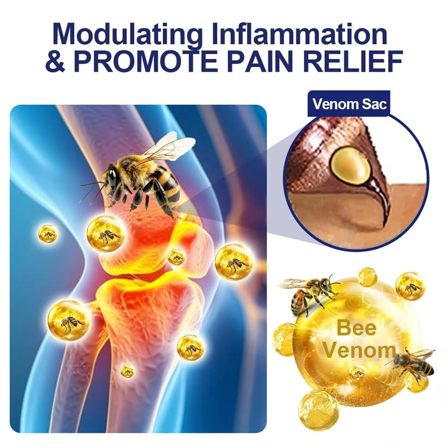 Botulinum Toxin & Bee Venom Pain-Relief Bone Healing Cream, 2025 New Bee Venom Cream for Arthritis, Bee Venom Joint Therapy Pain Relief Gel for Back, Knee, Hands, Neck, Feet, for All Skin Types(2PCS)