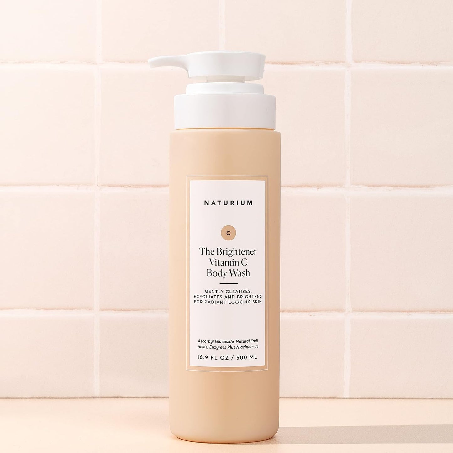 Naturium The Brightener Vitamin C Body Wash, Gentle Cleanser for Smoother-Looking Skin, Removes Dirt, Oil & Other Impurities, 16.9 oz