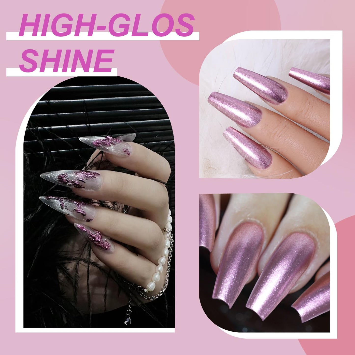 Major Dijit Quick Dry Nail Polish 12ml/0.41fl oz Purple Silver Regular Lacquer Fast Drying & Long Lasting Polish Art Effect for Salon