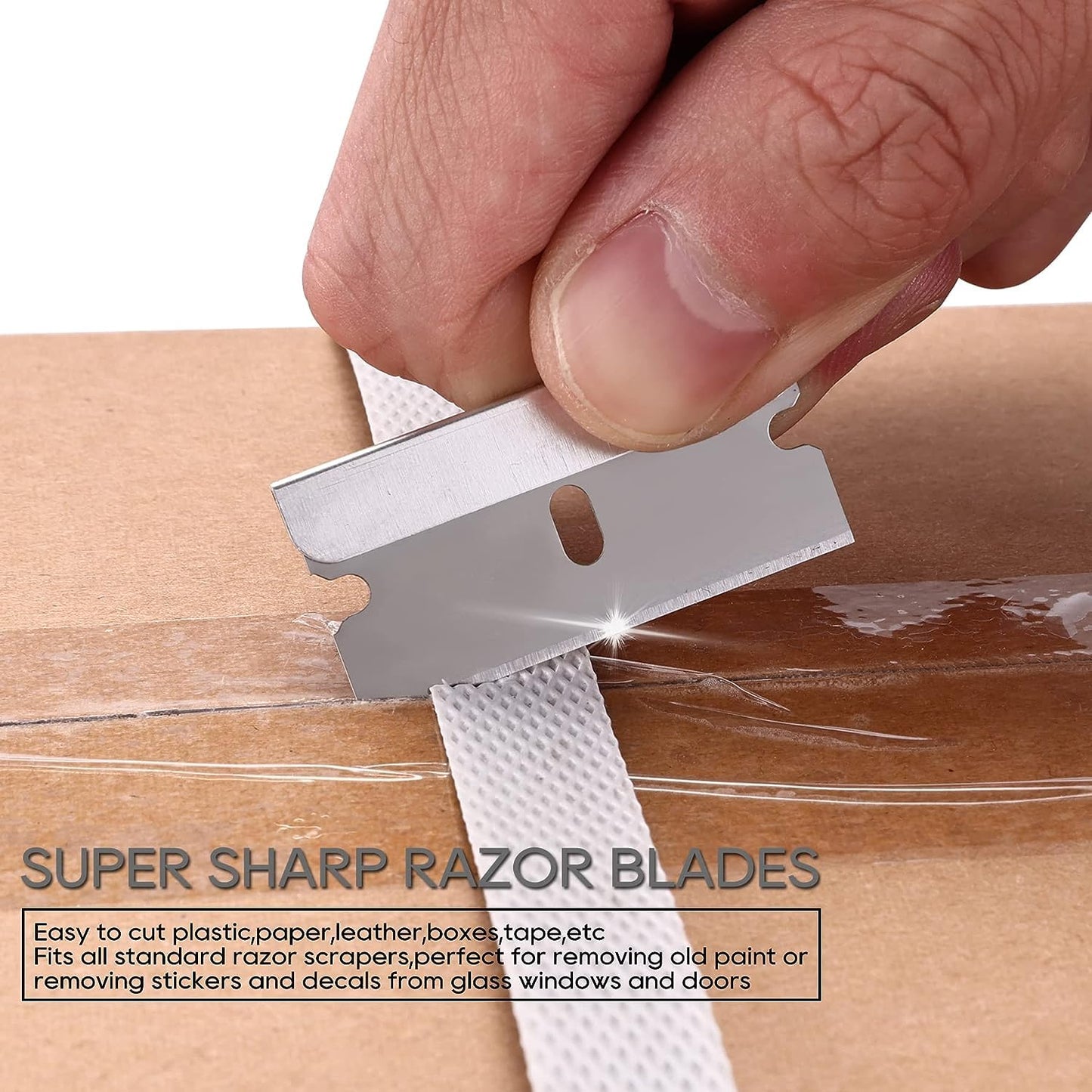 REXBETI 800PCS Single Edge Razor Blades, Industrial Scraper Razor Blades, Replacement Box Cutter Blades, Suitable for Removing Labels, Decals, Stickers