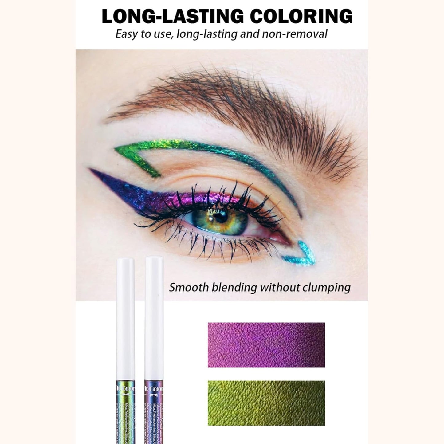 Corlo Glitter liquid eyeliner waterproof, Metallic Intense Color Shifting Colorful Eyeliner, Eyeliner Gel MultiColor Highly Pigmented Gift Kit for Women and Girls(03)
