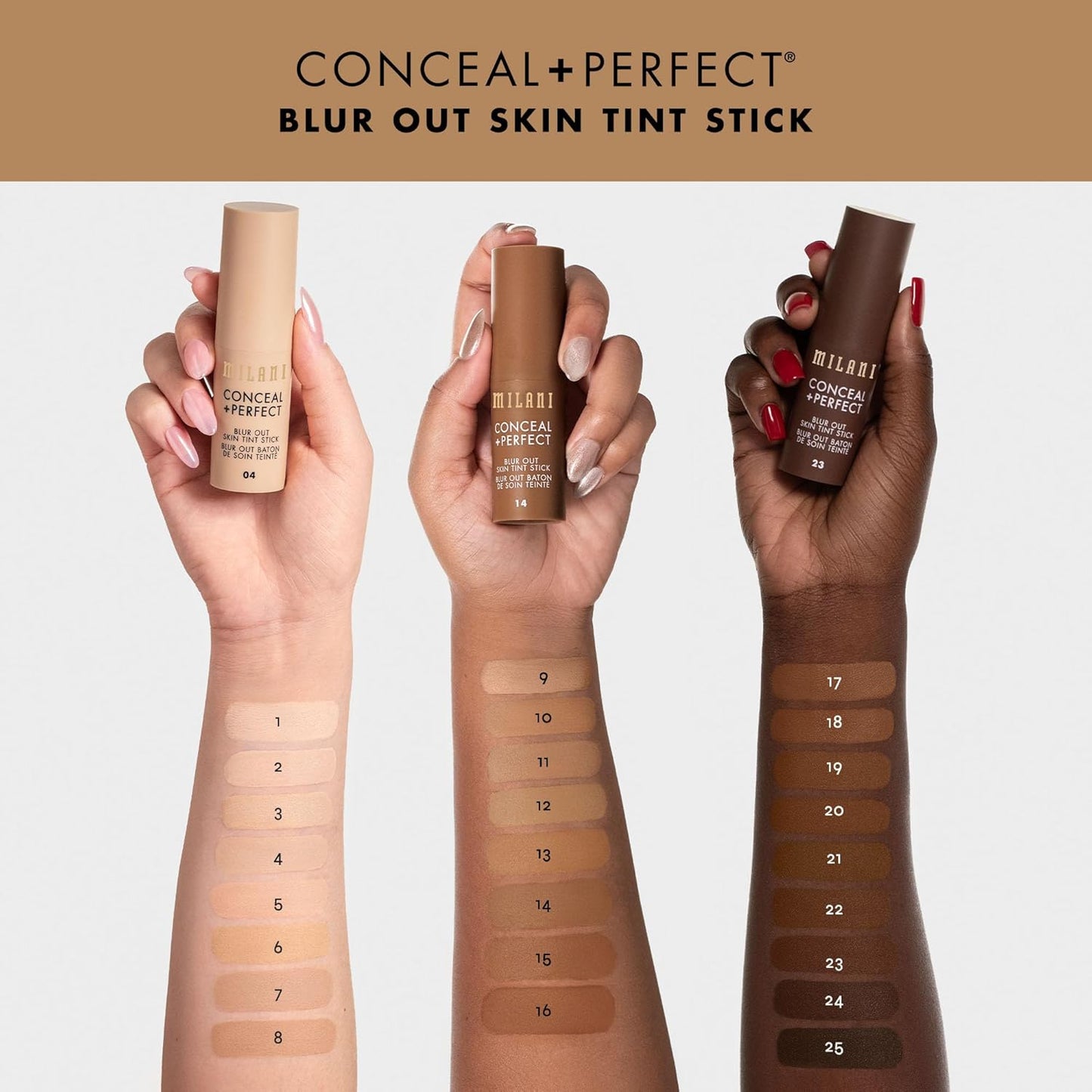 Milani Conceal + Perfect - Skin Tint Stick, Blur Out Tinted Moisturizer Makeup, Shade 005
