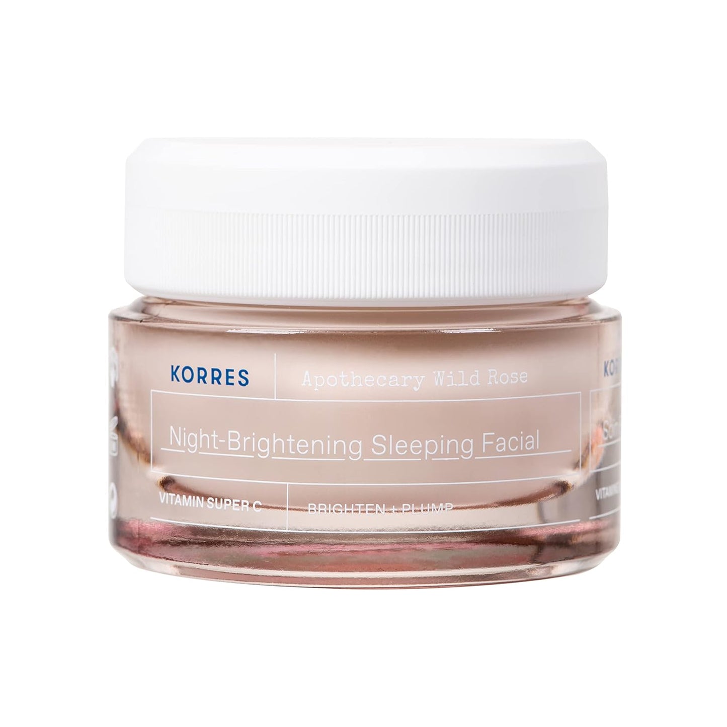 KORRES Wild Rose Skin Brightening Night Cream, Hydrating Face Moisturizer with Vitamin C, Hyaluronic Acid and Turmeric Extract, Overnight Facial Cream for Women with Tired, Depleted Skin, 40 ml